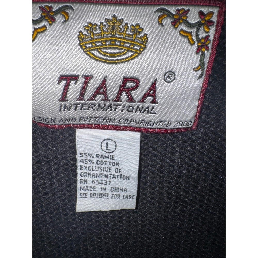 Tiara International Halloween Pumpkin Sweater Vest Vintage Black Womens Large - Picture 2 of 3